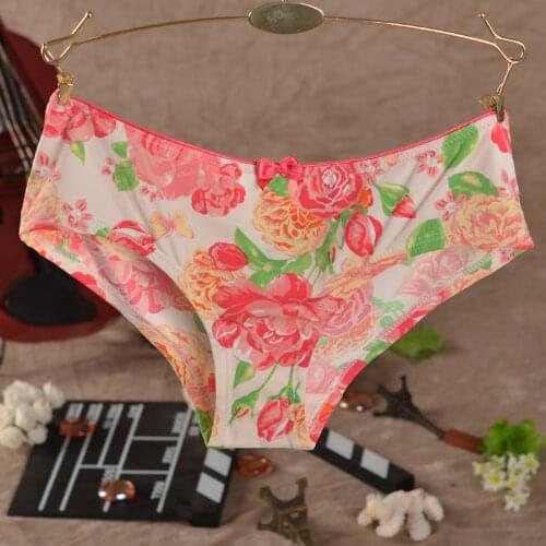 Stock Clear nce Fashion flower sexy panty ultrafine super smooth fabric fancy t string