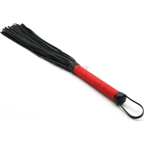 Smspade 39cm Red PU Faux Leather Bondage Spanking Flogger Whips, Light Whips for Teasing Stroks Adults Sex Toys For Couples