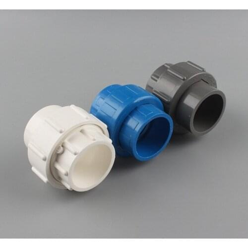 1pc 50mm PVC Plastic Union Connector Water Supply Pipe Fittings Connect 1-1/2'' PVC Pipe Fish Tank Garden Irrigation Accessories