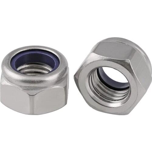 304 stainless steel fine thread anti-loose nut/ anti-slip/ self-locking nut/ locking screw cap DIN989 Nhat M2-M20 5PCS