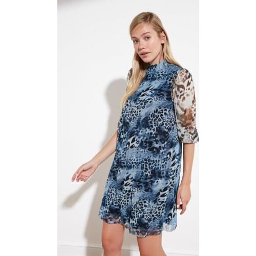 Trendyol Upright Collar Knitted Dress TWOSS21EL0624