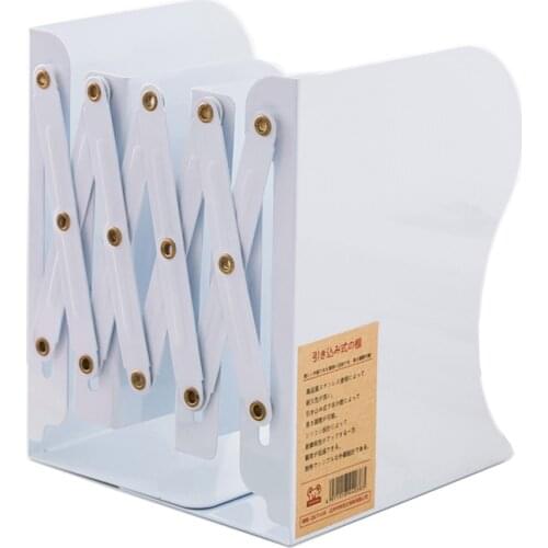 Retractable Bookend Supports Adjustable Bookshelf Large Steel Plate Bookend Desk Book Organizer for Stationery Student Readers