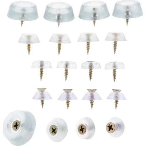 10pcs Furniture Legs Protected Pad Rubber Transparent Non-slip Chair Caps Feet Sofa Foot Covers Floor with Screws 15/16/19/26mm