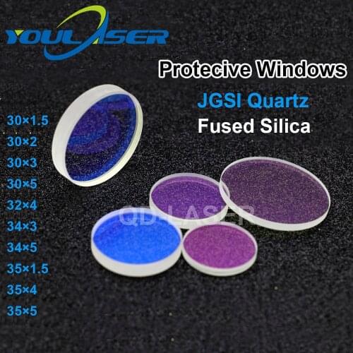 Fiber Laser Protective Windows Quartz Fused Silica Dia.30 32 34 35mm for Fiber Laser Machine