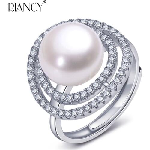 Natural freshwater pearl ring, sterling silver 925 for women, real pearl jewelry ring, engagement fine gift top quality