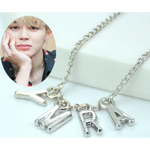 Jisensp 2019 Korean Style New Arrival Bangtnn Boys ARMY Pendant Necklace Fashion Jewelry for Women Girls K-pop Choker Necklace