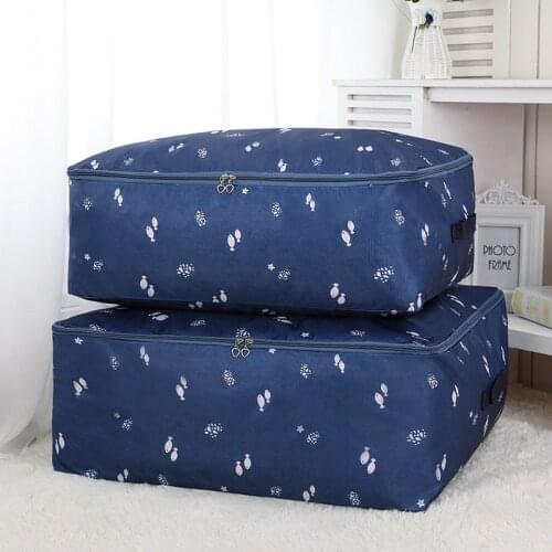 1 Piece Quilt Storage Bag Oxford Clothes Organizer Zipper Clothes Quilt Pillow Storage Blanket Household Sorting Bag Storage Box