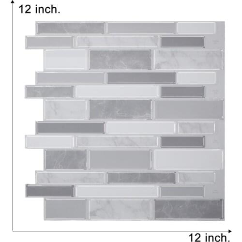 12*12 inch Peel and Stick Wall Tie 3D Bathroom Kitchen Back Splash Tile Stickers Mosaic Wallstickers With Wholsale Price Tiles