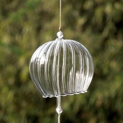 2pcs/pack Japan Style Lace Pattern Hanging Windchime Home Decorative Striped Glass Bell New Year Birthday Friend Gift