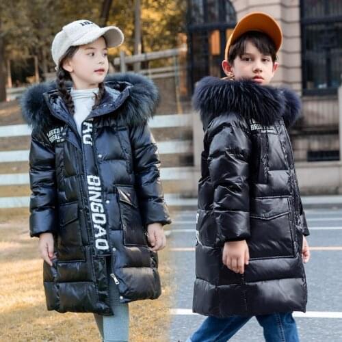 2020 Winter Tennage Girl Clothes Boys Down Coat Real Duck Fur Inside 90% Thicken Clothing for Kids Jacketboys Outwear Snowsuits