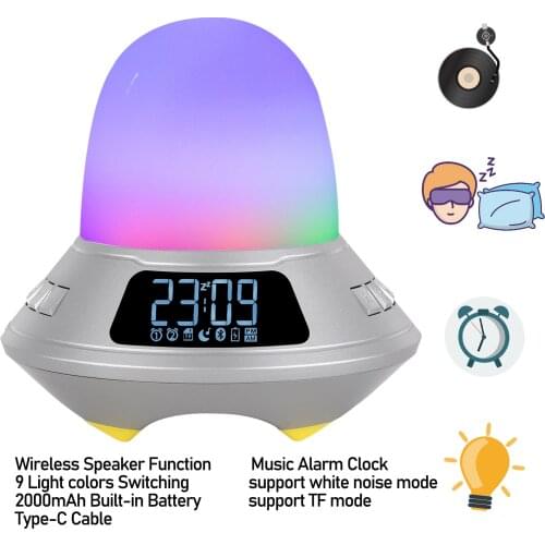 Newest SYLLABLE SG3 Wireless Speaker 2000mA &White Noise Alarm Clock Speaker Digital display support silent mode Type-C Cable