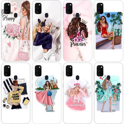 Princess Female boss coffee Case for Samsung Galaxy M11 M10S M01 M21 M31S M51 A01 J2 Core A21 A42 J6 A6 A8 Plus A7 2018 Cover