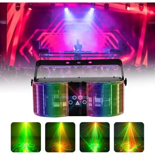 Double Mirror Laser Projector Special Effects Stage Lights DMX Controller LED Mixed Flashing RGB Colorful For Home Party Holiday