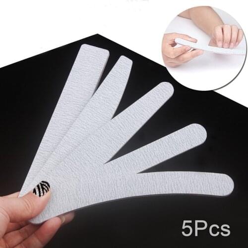 5 pcs/lot Sandpaper Nail File Lime 100/180 Double Side Sanding Buffer Block Set Grey Nail Files For UV Gel Polish Manicure Tool