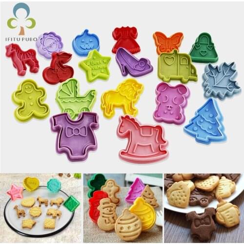 DIY Bake Mold Animals Christams Easter 3D Cookie Cutter Biscuit Cake Molds Cartoon Sugarcraft Decor Kitchen Tool GYH