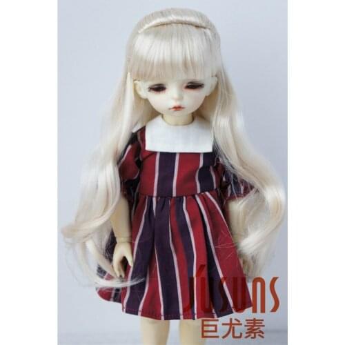 JD096 1/12 1/8 1/6 Fashion Synthetic Mohair Doll wig for size 3-4inch 5-6inch 6-7inch doll Long wave pony hair