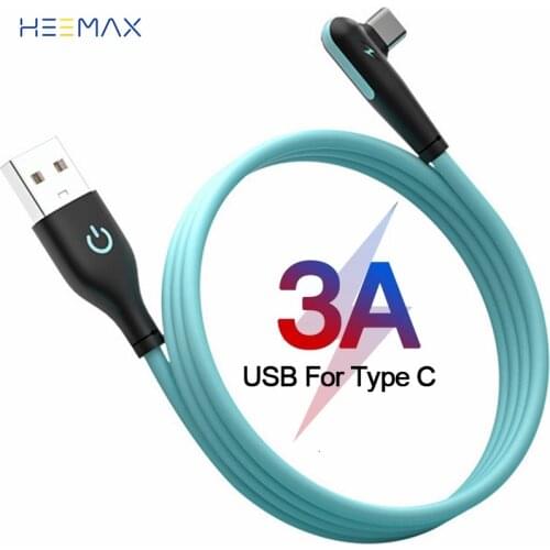 HEEMAX 3A Liquid TPE USB Type C Cable For Samsung S20 S9 S8 Xiaomi Huawei P30 Pro USC Mobile Phone Fast Charging Data Cord Wire
