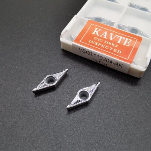 KAVTE VBGT 160404 160408 160402 110302 110304 110308 Carbide Knife Blade cnc Lathe Cutter VBGT Turning Tool Aluminum Copper