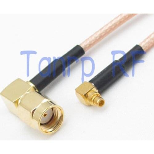 50CM Pigtail coaxial jumper cable RG316 extension cord 20in MMCX male plug to RP SMA male both right angle RF adapter connector