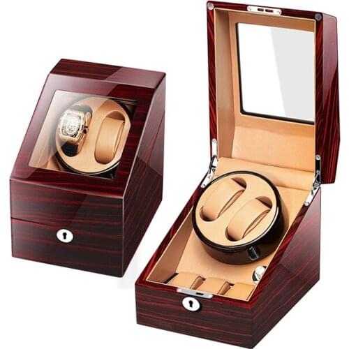Mechanical Watches Box Automatic Watch Winder Rotator Holder PU Leather Watch Winding Storage Case 2+3 Display Silent Operation