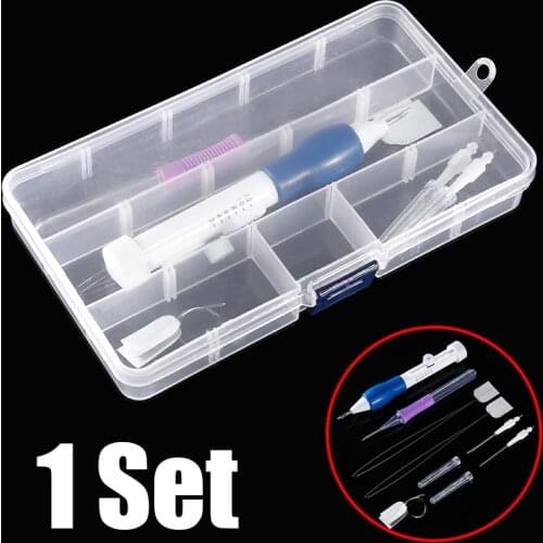DIY Magic Embroidery Pen Set Punch Needle Stitching Knitting Embroidery Needle Weaving Tool Sewing Accessories