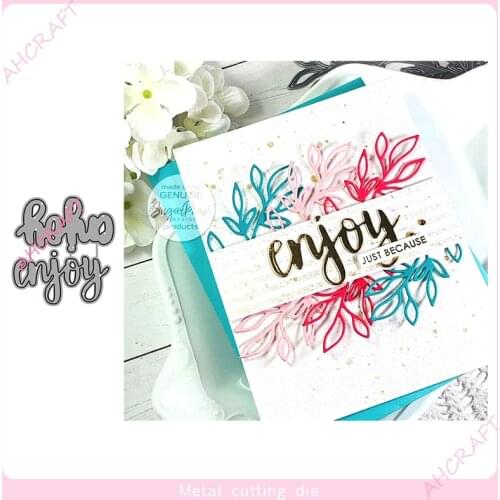 Enjoy Words Metal Cutting Dies for DIY Scrapbooking Photo Album Decorative Embossing Paper Card Crafts Die 2021