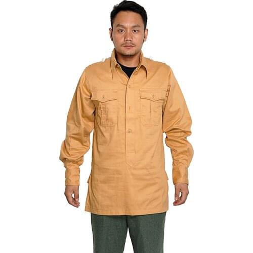 WWII GERMAN ARMY WH FIELD WEHRMACHT HEER UNIFORM yellow COTTON SHIRT HEMDEN WW2 Military Uniform War Reenactments