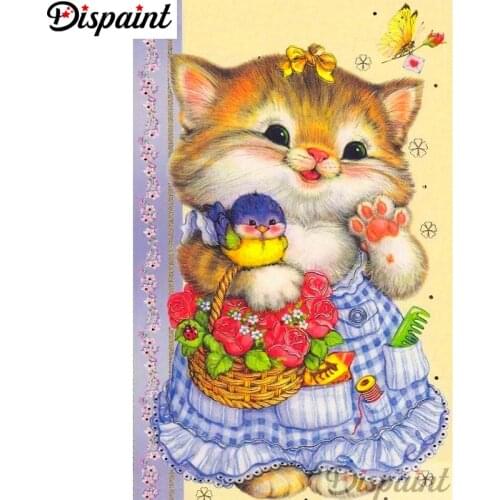 Dispaint Full Square/Round Drill 5D DIY Diamond Painting "Cartoon cat bird" 3D Embroidery Cross Stitch Home Decor Gift A12650