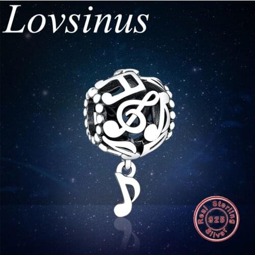 Fit Original European Charms Bracelet Real 925 Sterling Silver Openwork Music Notes Charm DIY Jewelry Women Berloque Making Gift