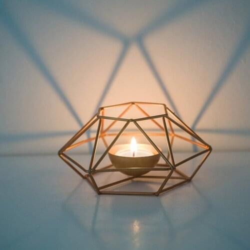 Touch Nordic Style 3d Geometric Candlestick Metal Wall Candle Holder Sconce Matching Small Tea Light Taper Candle Holder