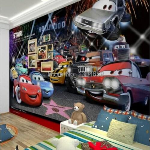 Free shipping custom children room wallpaper TV setting wall of bedroom non-woven wallpaper cars