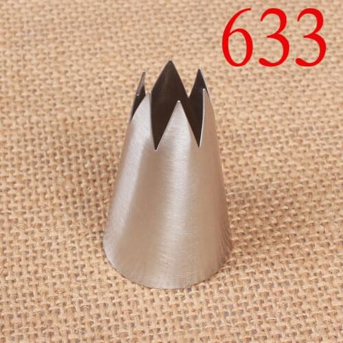 633# Straight 6-Tooth Cookie Cream Cake Decorating Mouth 304 Stainless Steel Baking DIY Tool Large