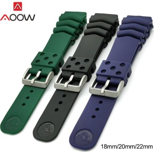Sport Silicone Strap 18mm 20mm 22mm Waterproof Diver Rubber Watchband Men Replacement Bracelet Band Watch Accessories for Seiko