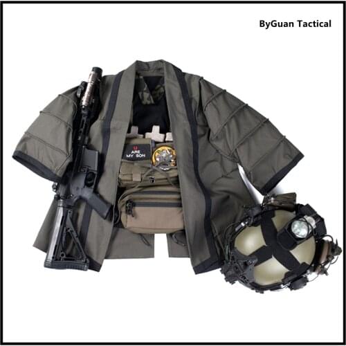 ByGuan Tactical Retro personality Outdoor Tactical Hunting Coat Training Cloak Combat Haori Jacket