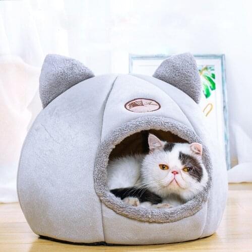Deep Sleep Comfortable Winter Warm Cat Bed Little Mat Basket For Cats House Pets Products Tent Cozy Cave Beds Indoor Cama Para