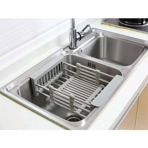 Wonderlife Rack Drain Basket Stainless Steel Telescopic Sink Dish Drainers For Kitchen telescopic drain large capacity