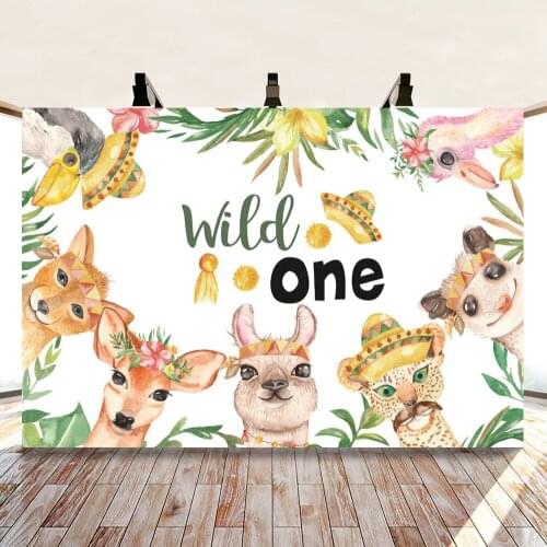 Forest Animal Theme Birthday Party Cartoon Creativity Backdrops Photo Background Decorations for Kids Photography Props