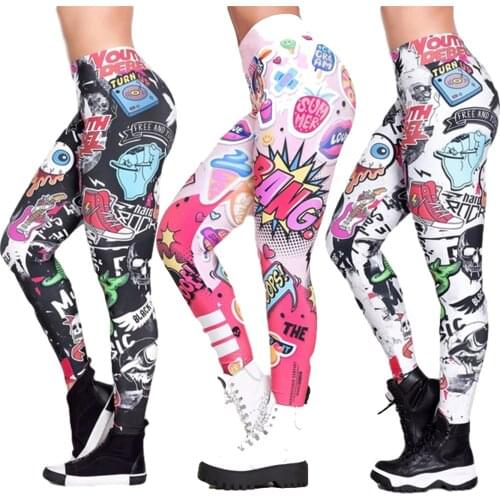 Woman Pants 2020 Sexy Sport Trousers Plus Size Pattern Print Skinny Pants Mujer Pantalones Calças Mulher Spodnie женские штаны
