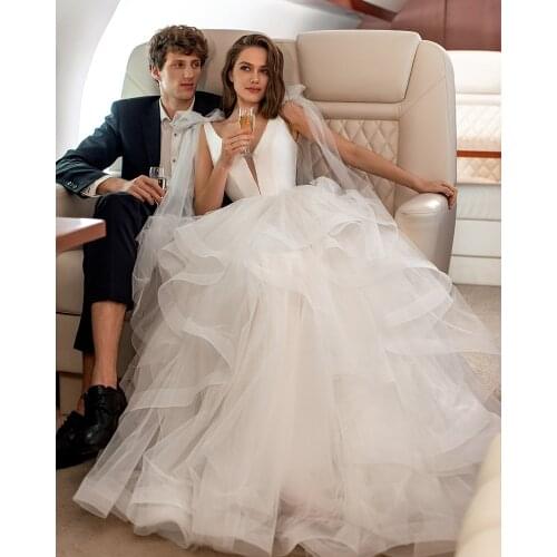 Robe De Mariage Satin Bodice Ball Gown Wedding Dress Sexy Sukienka Na Wesele Off the Shoulder Vestidos De Novia