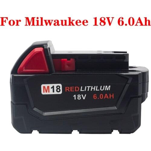 For Milwaukee Lithium Ion Tool Battery,18V 6.0Ah,M18BIW, M18BID, M18BH, M18 48-11-1815 48-11-1850 2646-20 2642-21
