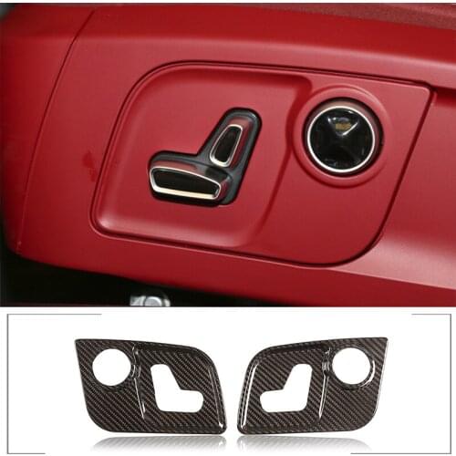 For 2016-2021 Maserati real carbon fiber seat adjustment decorative panel 2-piece set of car interior modification accessories