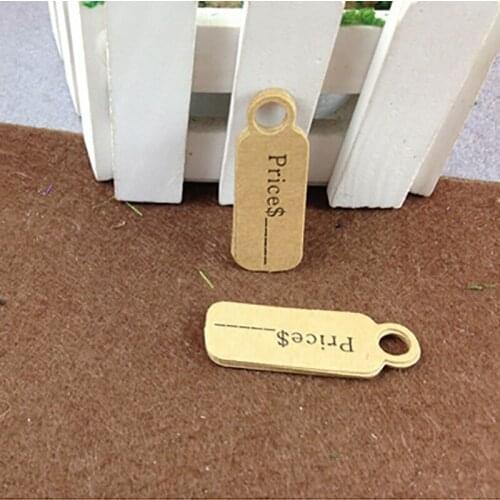 4.5x1.5 cm cute kraft paper blank label price tag 100 person production price label description clothing and shoes price tag