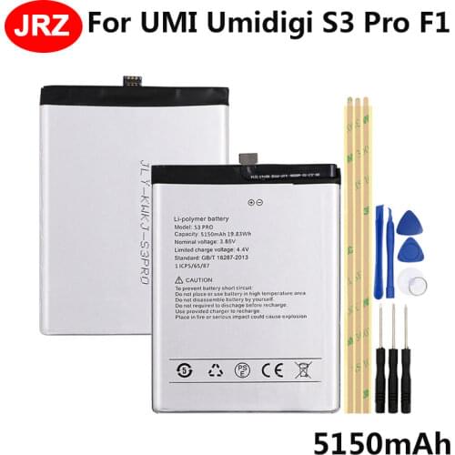 For UMI Umidigi F1 F1 Play S3 Pro Phone Battery 5150mAh Hight Capacity 3.85V Top Quality Replacement Batteries+tools