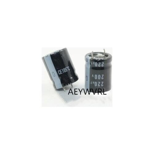 Free shipping 10pcs 220UF 200V electrolytic capacitor,200V 220uf Size:22x25mm
