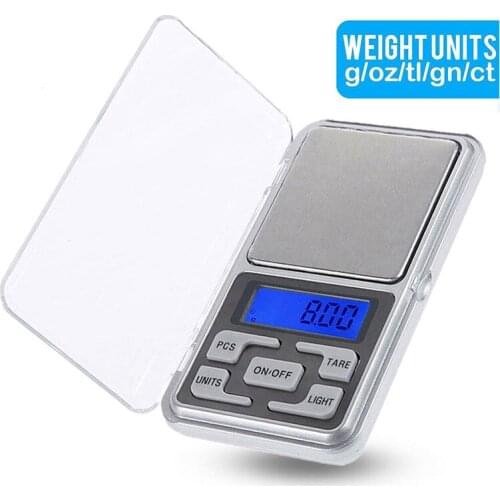 Mini Digital Scale 100/200/300/500g 0.01/0.1g High Accuracy Backlight Electric Pocket For Jewelry Gram Weight For Kitchen