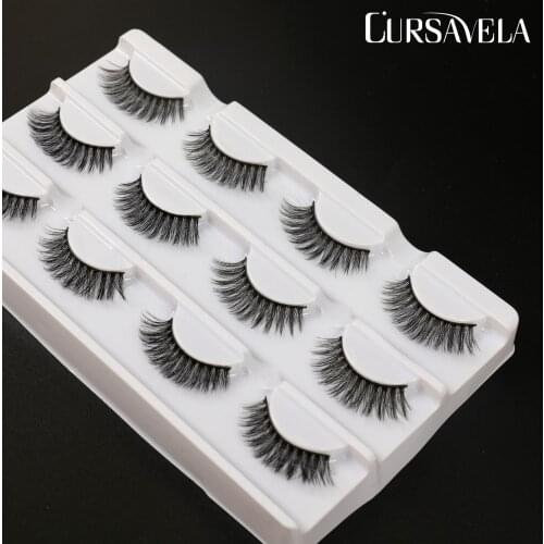 Cursavela Luxurious 5D Faux Mink Lashes 100% Handmade Fluffy False Eyelashes for Make Up 6 Pairs | Queen