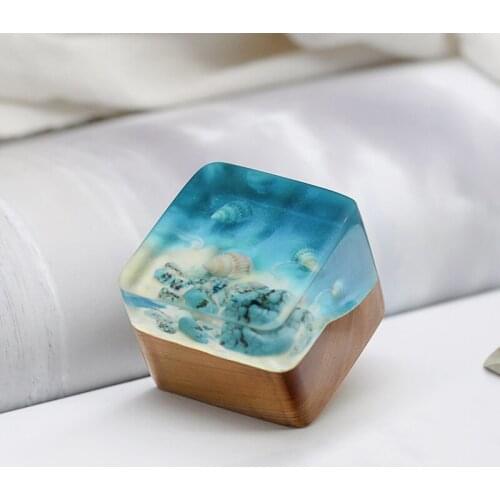 Resin Seals Beach Ocean Natural Mini Landscape Chinese English Name Image Portrait Custom Solid Wood Stamp Friend Lover DIY Gift