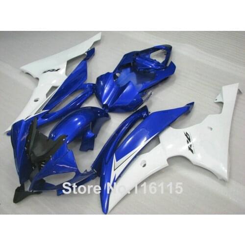 Injection molding ABS motorcycle fairing kit for YAMAHA R6 2008 -2014 white blue full fairings set YZF R6 08 - 13 14 DX15