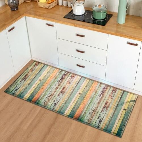 Living Room Carpet Bathroom Anti-Slip Rug Modern Kitchen Mat Bedroom Entrance Doormat Wood grain Home Hallway Floor Decoration