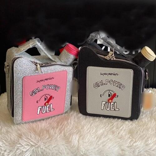 2021 Creative Woman Bag Fashion Sequined Ladies Handbag Portable Messenger Outdoor Embroidered Letter Oil Can Bag